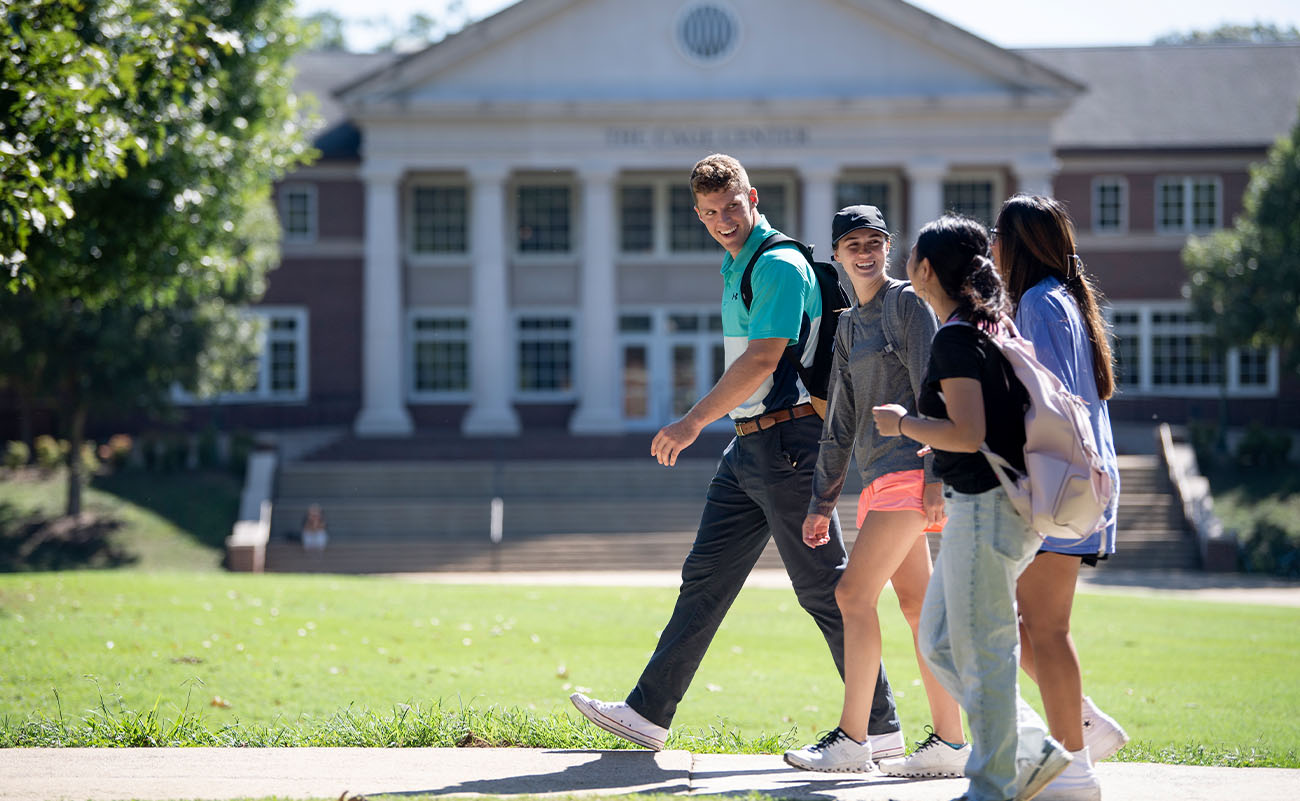 Group of students walking to class