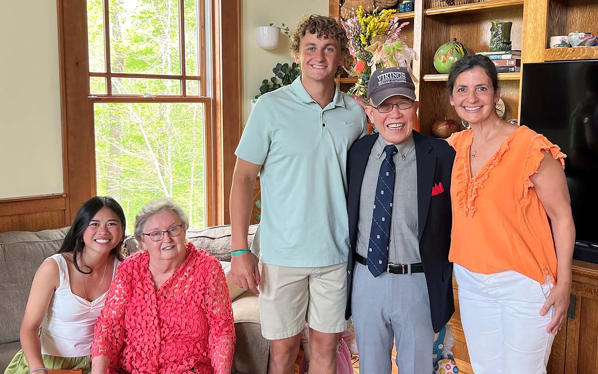Dr. Koji Yoda is flanked by Cole Gearing and Gearing’s mom Jeannette. Myskina Bolavong and Reba Ann Nichols Yoda