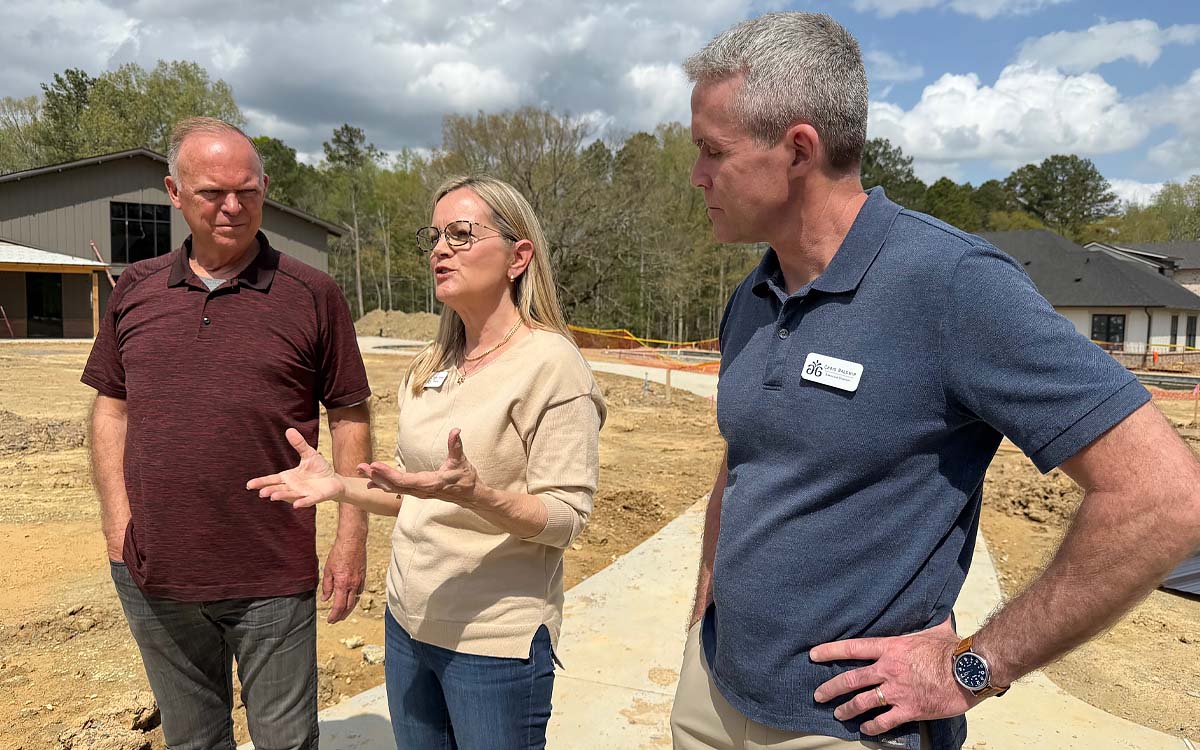 David and Debbie Turner tour the site with Chris Baldwin
