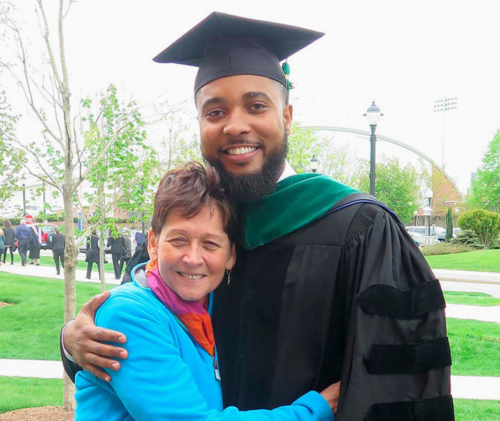 Dr. Mark Fleming at graduation with Dr. Michelle Tilghman