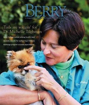 Dr. Tilghman on the cover of Berry's fall 2003 issue.