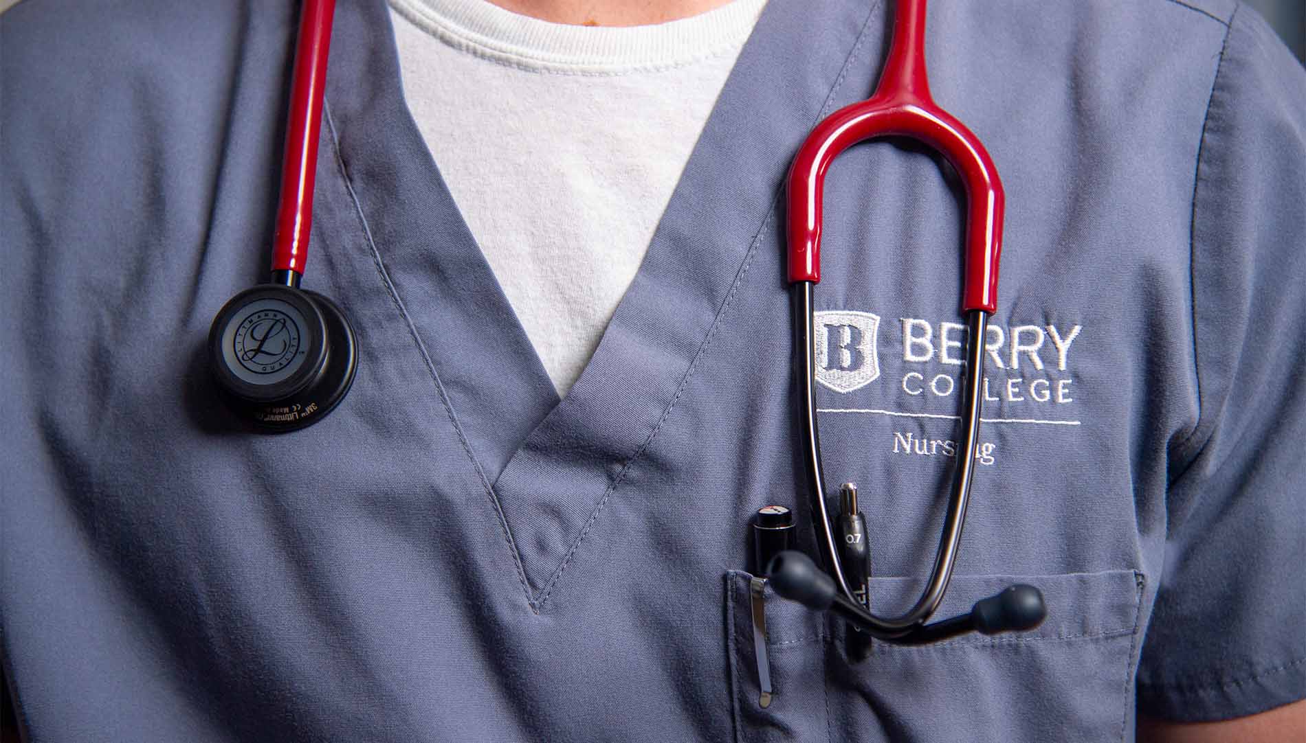 male nurse wearing a stethoscope