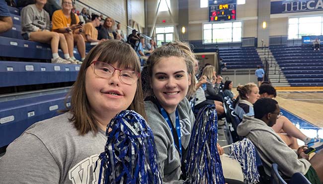 IPSE student and mentor at Berry basketball game