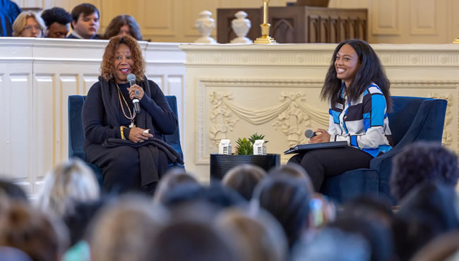 Ruby Bridges addressing crowd