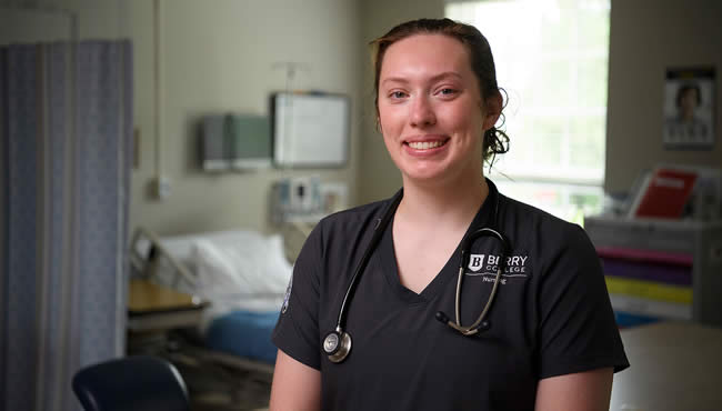 Cypress Guenther in nursing lab 