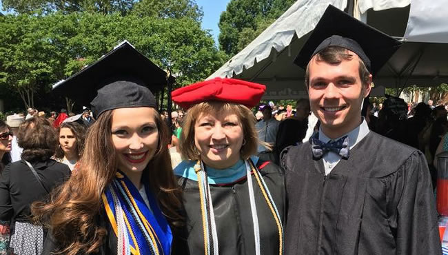 Alex Moon and Ree Palmer at graduation