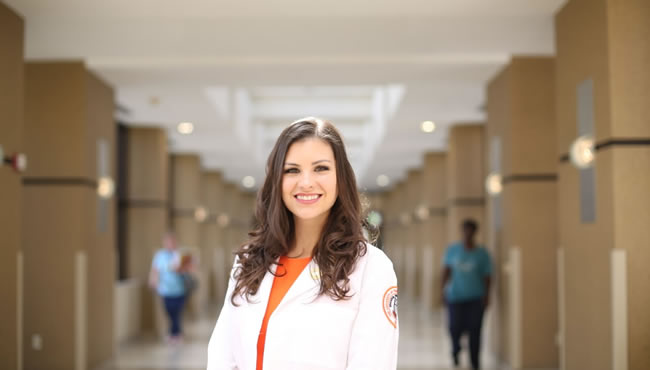 Anna-Carson Uhelski in a hospital lobby