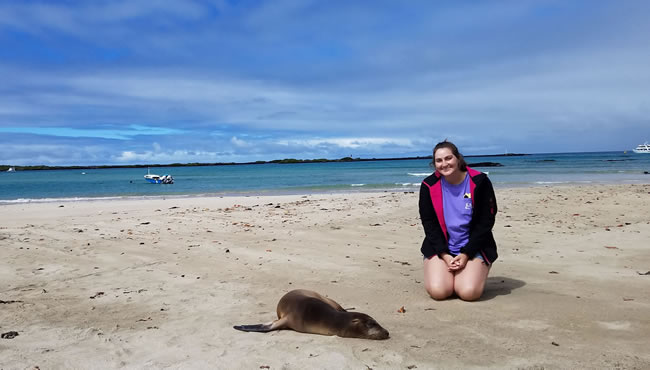 Jennifer Cortez on the beach