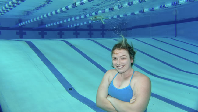 Julie Brophy in the pool