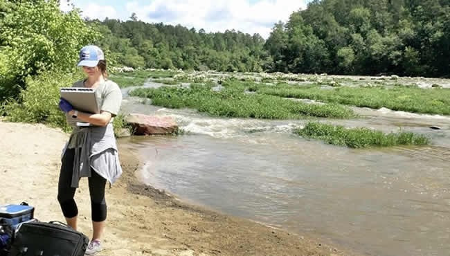 Karli Riley in the river