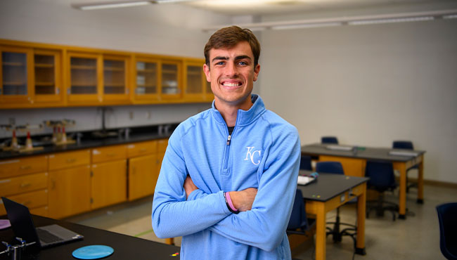 Noah Koch in a laboratory