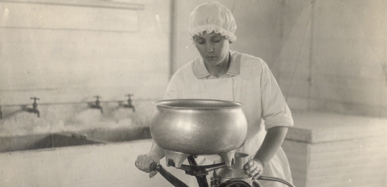 A dairy student worker
