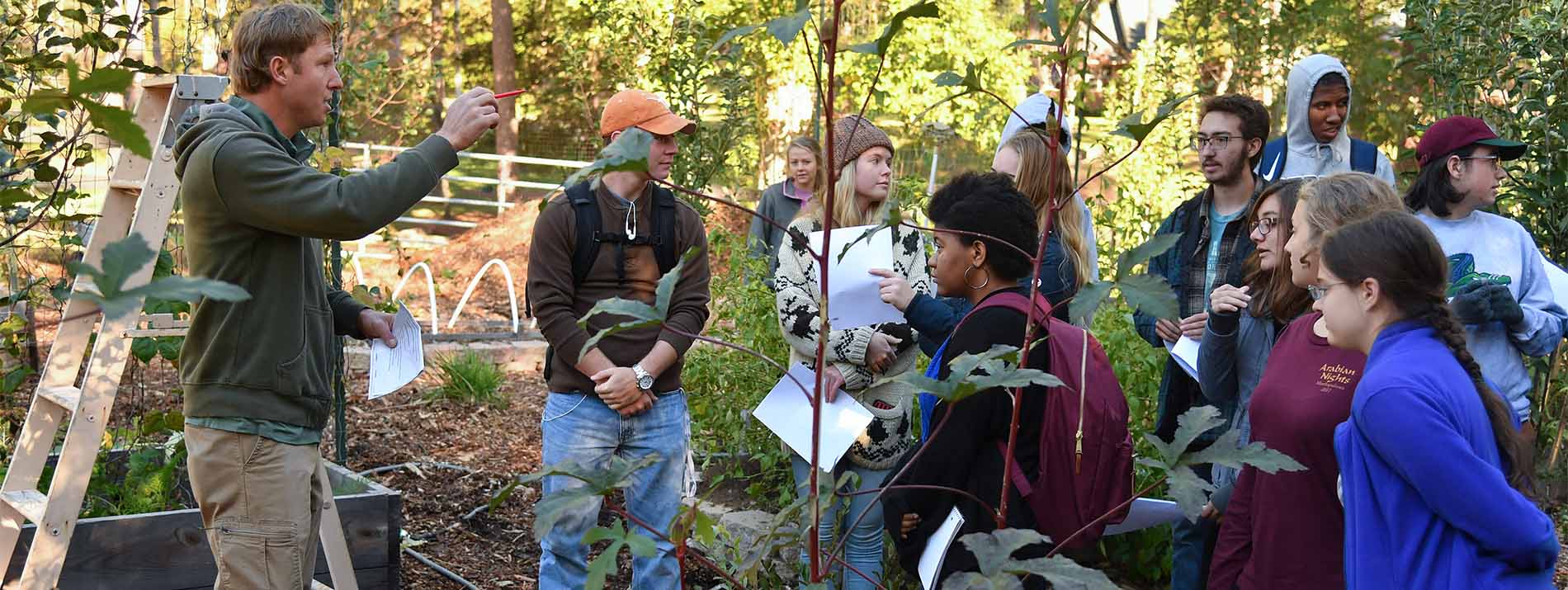 group of students in an outdoor classroom